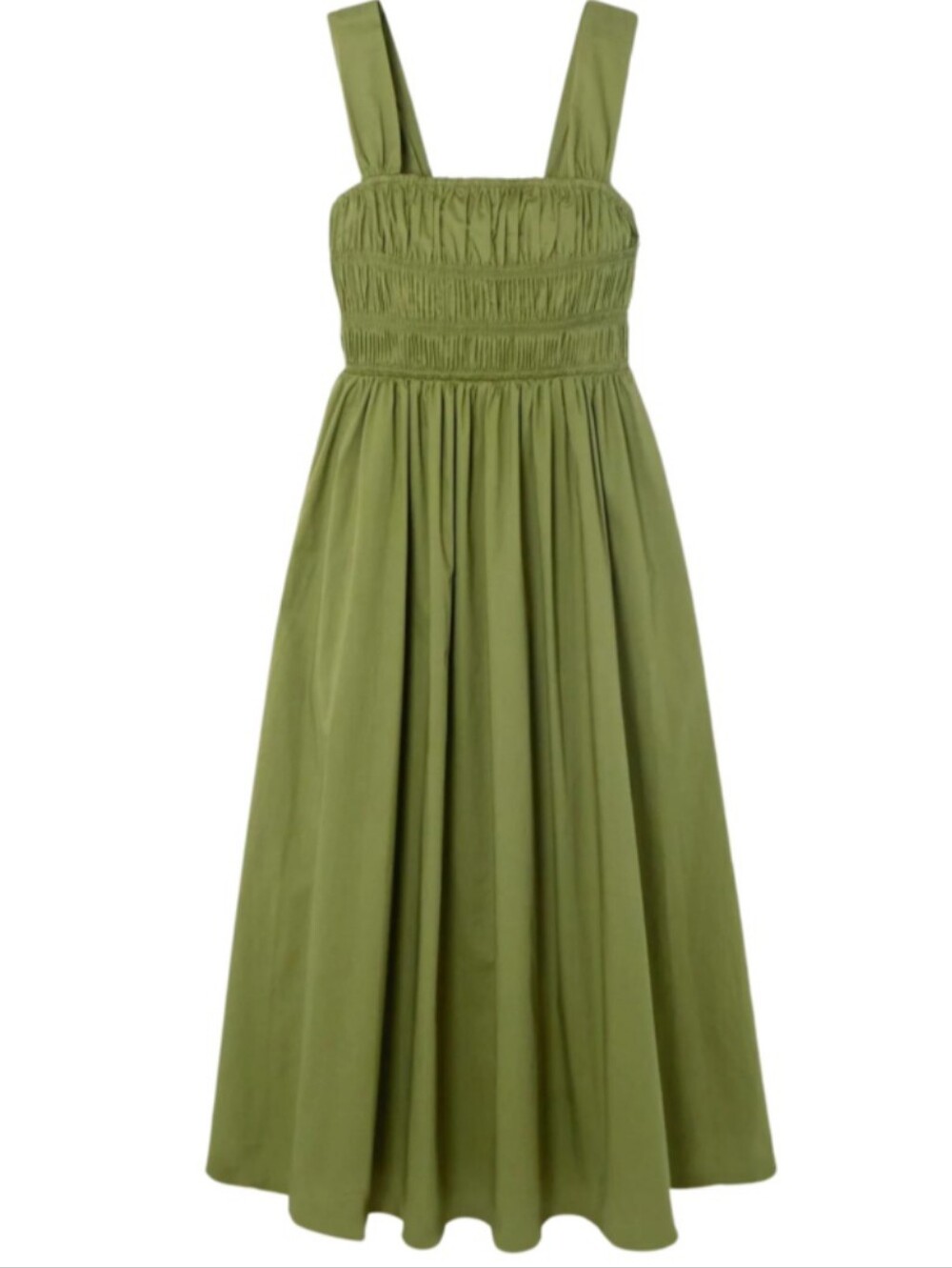 STAUD IDA SMOCKED BODICE Dress SZ L / XL